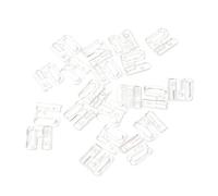 PHILSP Fibbia per bralette con 10 ganci rettangolari in plastica per rubinetto, da cucire su reggiseno e bikini, trasparente, 20 mm