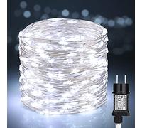 PhilzOps Catena Luminosa Interno, 20M 200 LED Luci Albero di Natale con Spina Filo Rame Decorative 8 Modalità Impermeabile Lucine Stringa per Esterno Natale Matrimonio Camera Festa, Bianco Freddo