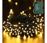 PhilzOps Catena Luminosa Natale Esterni, 20M 200 LED Luci Albero di Natale Batteria Bianco Caldo 8 Modalità Impermeabile Luci Fatate Decorazioni per Casa Interni Matrimonio Festa Giardino