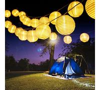 PhilzOps Catena Luminosa Solare Lanterna, 6M 30 LED Luci Solari Esterno 8 Modalità IP44 Impermeabile Lucine da Balcone Decorative per Festa Matrimonio Giardino Patio Casa Natale, Bianco Caldo