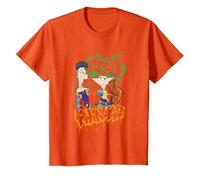 Phineas & Ferb Graffiti Maglietta, Bambini, Arancio, 4 anni