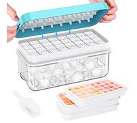 PHINOX Stampo per Ghiaccio, 96 Cubetti con Coperchio e Paletta, Blu | Senza BPA, A prova di perdite, Per raffreddare cocktail, whisky, caffè, Lavare solo a mano, 4 colori disponibili