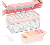 PHINOX Stampo per Ghiaccio, 96 Cubetti con Coperchio e Paletta, Rosa | Senza BPA, A prova di perdite, Per raffreddare cocktail, whisky, caffè, Lavare solo a mano, 4 colori disponibili