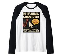 Phishing Survivor Tee Divertente Cyber Security Awareness Gee Maglia con Maniche Raglan