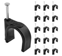 PHITUODA 50 pezzi 3/4" / 20 mm mezzo morsetto J-Hook con chiodo, chiodi in cavo Ethernet cavo chiodi, nero