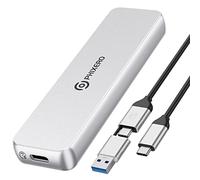 PHIXERO 6Gbps M.2 SATA SSD Enclosure Adapter, tripla dissipazione di calore M.2 NGFF Enclosure, USB 3.1 Gen2, custodia in alluminio SSD per B-Key B & M-Key SSD 2230/2242/2260/2280 (fino a 4TB), nastro