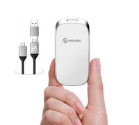 PHIXERO P20 Portable SSD 512GB Up to 2000MB/s, USB 3.2 Gen 2X2 External Solid State Drive,USB C to C&A for Smartphone, Tablet, PC, Labtop (White)