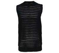 PHJTOMK T-shirt da uomo casual scava fuori senza maniche maglia senza maniche maglietta da allenamento vedere attraverso canotte in maglia, Nero , XXL