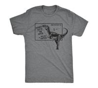 PHKVY Mens Velociraptor T Shirt Funny Physics Joke Raptor Dinosaur Novelty Saying Graphic Tees Grey M