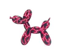 PHLCF Ornamento scultoreo a Forma di Cane con Palloncino a Forma di Fulmine, Statua in Resina con Graffiti per Soggiorno, Camera da Letto, Ufficio e vetrine, 20 * 17 * 8 cm - Fulmine Rosa
