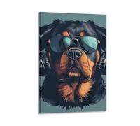 PHLEPS Quadri Moderni Stampa Di Immagini Artistica Digitalizzata | Tela Decorativa Per Soggiorno O Stanza Da Letto | Stile Rottweiler Hund 20x30inch(50x75cm)