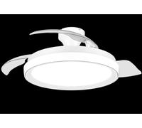 Philips Bliss Ventilatore a Soffitto con Pale Retrattili e Lampadina LED, 3 Pale, Pala Aperta 106 cm, 4.500 lm, Luce Bianca Tunabel 3.000-6.500 K, Regolabile Fino al 5%, Telecomando Incl., Bianco