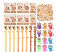 Phlognfy 82Pcs Capybara Regali Compleanno Bambini, Regali feste Capybara, con Spirale Blocco Note Adesivi Neutri Timbri a Matita, per Ragazze Ragazzi Regalo di Festa a Tema