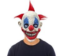 Phlognfy Maschera in Lattice Clown Horror Halloween, Maschera Clown Horror con Parrucca Rossa, per Adulti e Bambini, Halloween, Carnevale, Feste Accessori