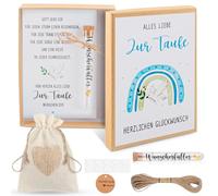 Phlognfy Set Regalo Battesimo, con Biglietti di Battesimo, Scatole Regalo, Provette, Sacchetti di iuta, per Bambini e Bambine Regalo in Denaro Battesimo