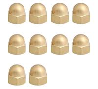 PHMING 10 Pezzi M10 Dado Cieco a Calotta, M10 Dado a Cupola Ottone, GB923 Esagonale in Ottone Dadi a Cappello Forma Alta, Elemento di Fissaggio per Macchine e Veicoli