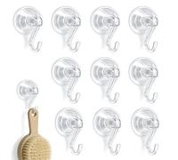 PHMING 10 Pièces Gancio Ventosa Versatile, Trasparente Ventose con Gancio, Ganci a Ventosa, Capacità di Carico 5 kg, Non è Richiesta Alcuna Perforazione, per Bagno e Cucina