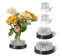 PHMING 4 Pezzi Ikebana Kenzan, Rana Fiore Rotonda con Guarnizione in Gomma, Disposizione dei Fiori Pin in Acciaio Inossidabile, per la Decorazione della Casa, Ufficio (23mm/34mm/46mm)