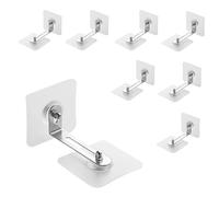 PHMING 8 Paia Staffe Antiribaltamento Trasparente, Autoadesivo Cinghia di Sicurezza per Mobili, Ancoraggio Antiribaltamento per Mobili, Distanza Massima di Regolazione 5,5 cm, per Armadi, Librerie