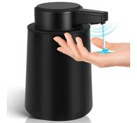 Phneems Distributore automatico di sapone elettrico con sensore, regolabile in 3 livelli, erogatore di sapone automatico, ricarica USB, IPX5, impermeabile, per bagno, cucina, nero