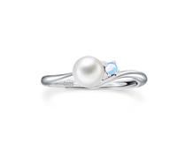 PHNIBIRD Anello con perla da donna in argento sterling 925, regolabile, fine accessori per matrimonio, festa di fidanzamento, regalo, Argento sterling, Perla
