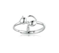 PHNIBIRD Anello da donna con gatto in argento Sterling 925, con simpatico animale domestico e zirconia cubica per ragazza e amanti degli animali