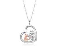 PHNIBIRD Collana a forma di cuore per ragazza e cavallo, con ciondolo per regali di amanti dei cavalli e ragazze, catena gioielli