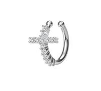 PHNIBIRD Ear Cuff Orecchini Donna con Zirconia Cubica di Attraverso in Argento Sterling 925 Argento Piercing Finti Clip Unisex per Splendente Regalo di Compleanno