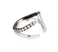 PHNIBIRD Ear Cuff Uomo con Doppio Morsetto per Orecchio nero con Zirconi Finta Elica Orecchini non Perforanti Gioielli per unisex Adatto Per l'uso Quotidiano