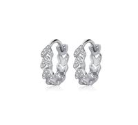 PHNIBIRD Orecchini a cerchio a forma di cuore, in argento 925, piccoli, con zirconi, ipoallergenici, in argento 925, Uniform size, Argento, Perla