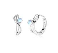 PHNIBIRD Orecchini a Cerchio di Infinity con pietra di luna da Donna Argento Orecchini Ipoallergenici per Idea Regalo per Compleanno Delicati Gioielli