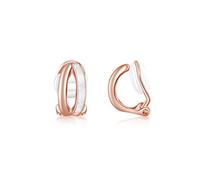 PHNIBIRD Orecchini Clip Donna Non Perforato Conchiglia di Madreperla Rosegold Orecchini in Argento Sterling 925 per Regalo Per Matrimonio Gioielli da donna