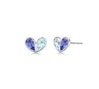 PHNIBIRD Orecchini Donna di Cuore con Tanzanite Piccolo Orecchini Ipoallergenici per Splendente Gioielli da Donna Adatto Per l'uso Quotidiano