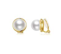 PHNIBIRD Orecchini Perle Donna con Clips 14k Dorati Orecchini senza Buco Donna Minimalista e Classico Gioielli Regalo Moglie Compleanno