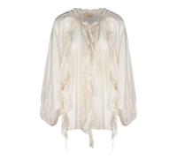 PHO Firenze - Blusa Arricciata con Volant - -Blouses & Shirts -Donna -Beige -M