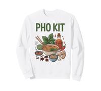 Pho Kit Ingredients Ricetta della zuppa di Noodle vietnamita Asiatica Felpa