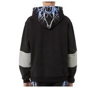 PHOBIA ARCHIVE Felpa Cappuccio fulmini inversi Australian Brand Collab Nero Blu Grigio (IT, Testo, XL, Regular, Regular, Nero)