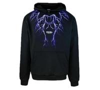 PHOBIA Archive Felpa con Cappuccio fulmini Versione 2024/25 con Clip Colletto- Black Blue Originale Milano