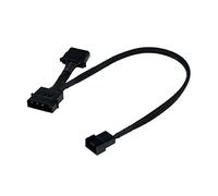 Phobya Adattatore a 4 pin Molex (12 V) su 4 pin, PWM 30 cm, cavo nero per ventola e adattatore