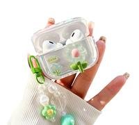 PHOEACC Custodia protettiva per Airpod Pro 2, motivo floreale 3D con portachiavi, custodia protettiva rigida in TPU trasparente, compatibile con AirPods Pro di seconda generazione 2022 2023, per