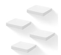 PHOENANCEE 15,3 X 15,3 cm Scaffali Sospesi Quadrati In Legno, Mini Mensola Da Parete In Stile Compatto Per Piccoli Oggetti, Decorazione Da Parete Sospesa, Set Da 4 Pezzi (Bianco Rustico)