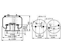 PHOENIX 1 DF 23 B-1 Soffietto, Sospensione pneumatica