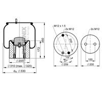 PHOENIX 1 DK 22 D-1 Soffietto, Sospensione pneumatica