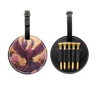 Phoenix and Rose - Borsa portaoggetti per tee da golf, multifunzionale, per uomini, materiale durevole in poliuretano