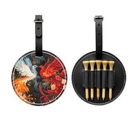 Phoenix and Rose - Borsa portaoggetti per tee da golf, multifunzionale, per uomini, materiale durevole in poliuretano