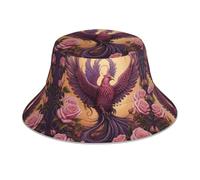 Phoenix and Rose - Cappello da pescatore stampato su entrambi i lati, unisex, per attività all'aria aperta, alpinismo, da viaggio, spiaggia, pesca, cappello da sole