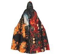 Phoenix and RoseHalloween stampato mantello con cappuccio adulto partito accappatoio mascherata e gioco di ruolo. Mantello da mago di carnevale