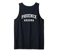 Phoenix Arizona bianco curvo stile college retro testo PHX AZ Canotta