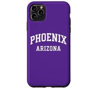 Phoenix Arizona bianco curvo stile college retro testo PHX AZ Custodia per iPhone 11 Pro Max