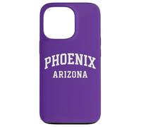 Phoenix Arizona bianco curvo stile college retro testo PHX AZ Custodia per iPhone 13 Pro